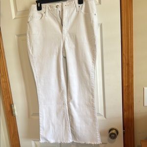 Time and Tru Women's White Jeans with Frayed Hem